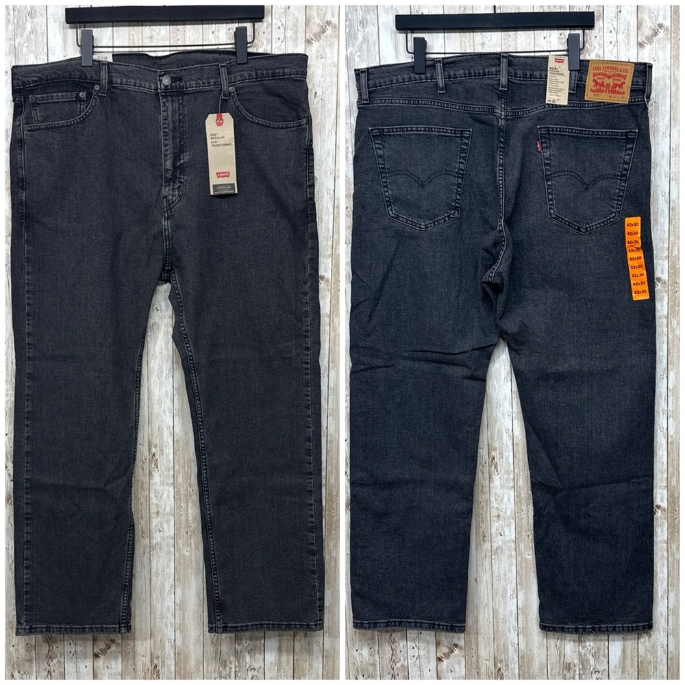 Levi’s 505 Regular Traditional Black Wash Jeans NWT [11056]